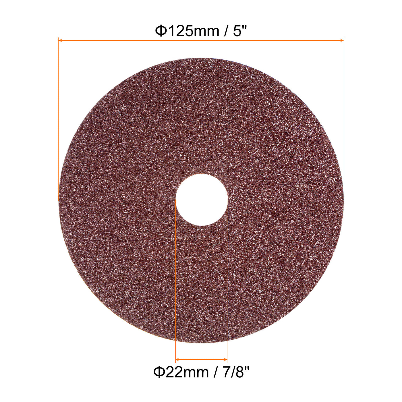 Harfington 50pcs 100 Grit Aluminum Oxide Resin Fiber Discs 5"x7/8" Abrasive Discs