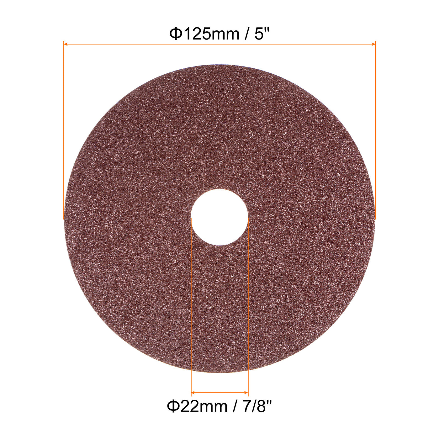 Harfington 25pcs 120 Grit Aluminum Oxide Resin Fiber Discs 5"x7/8" Abrasive Discs