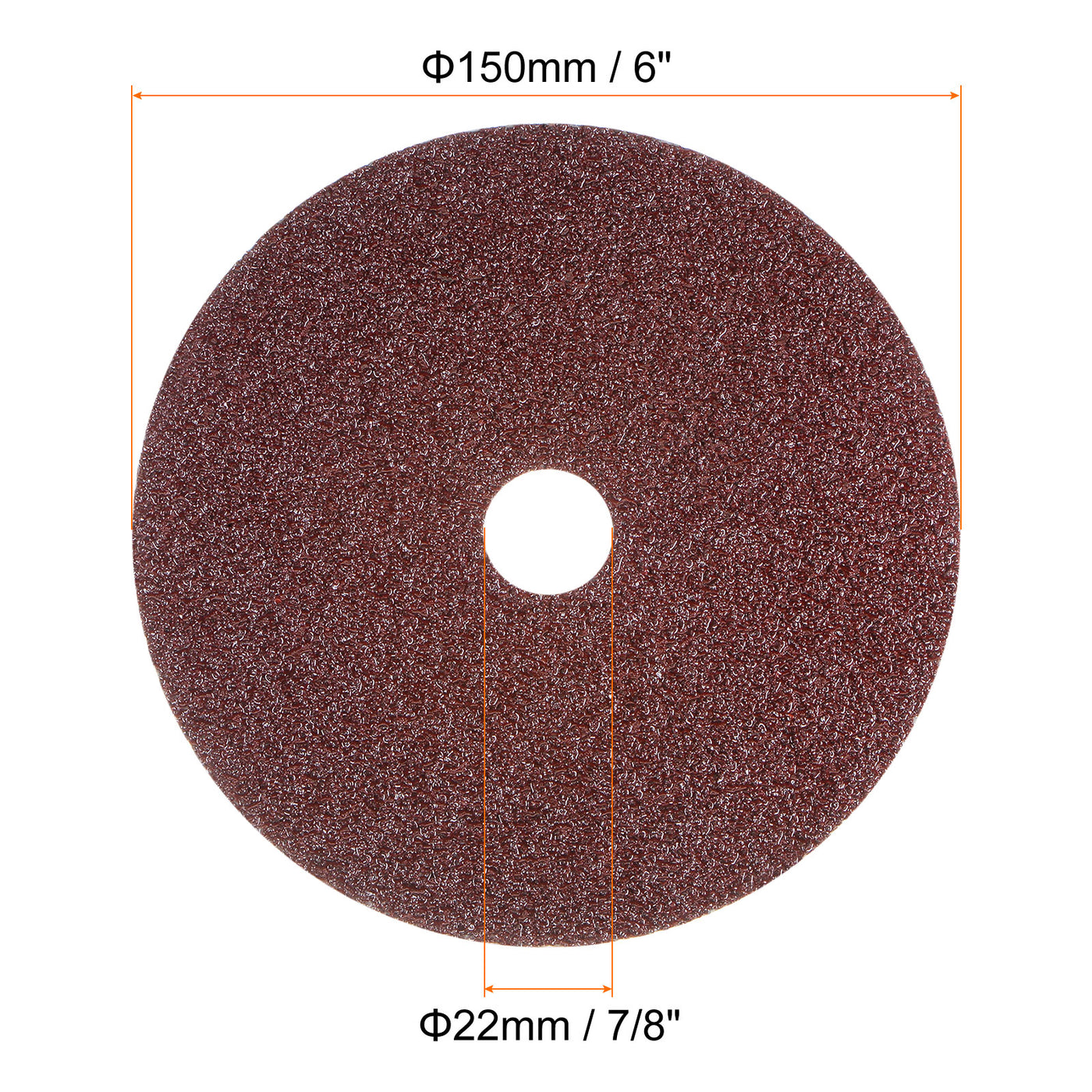 Harfington 25pcs 36 Grit Aluminum Oxide Resin Fiber Discs 6"x7/8" Abrasive Discs