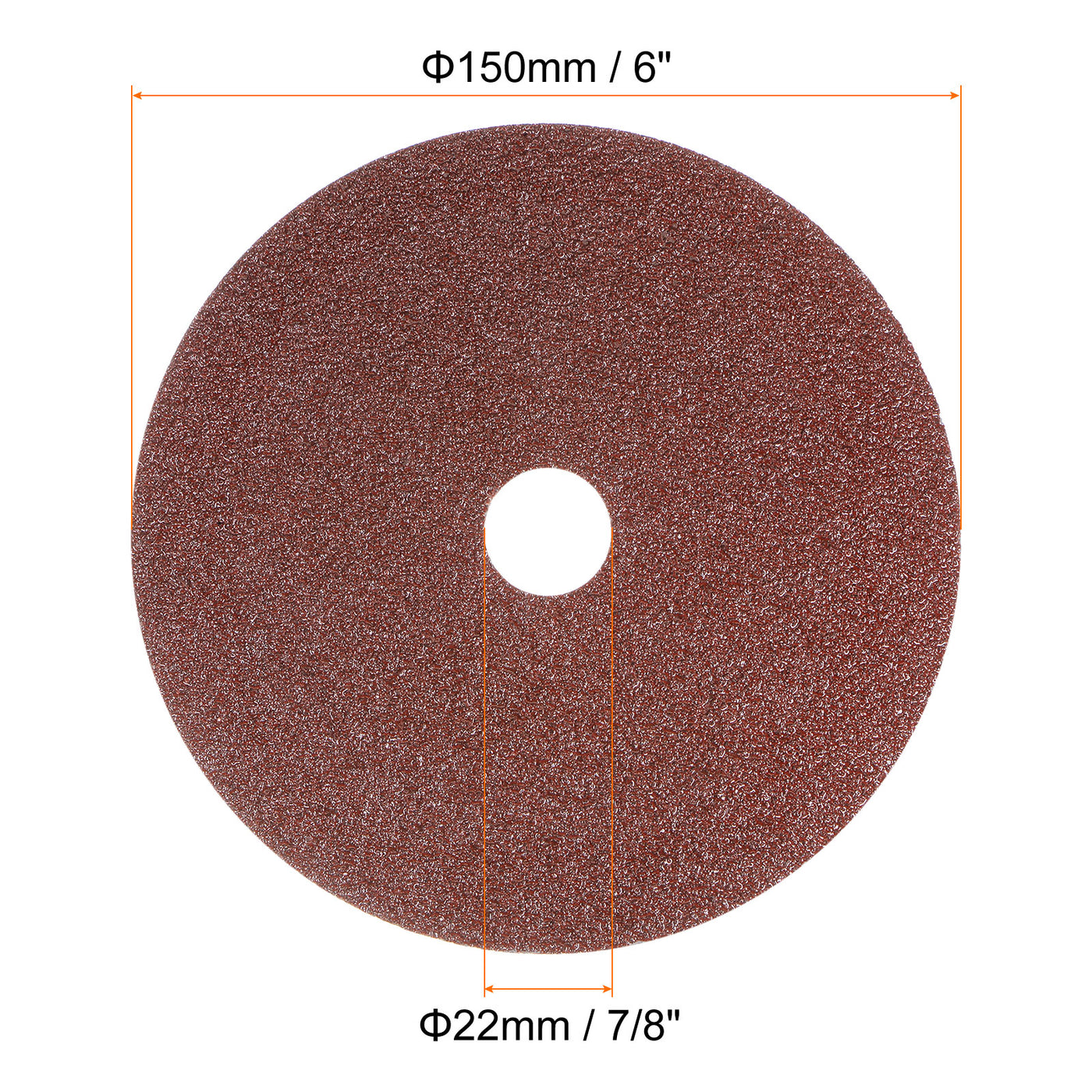 Harfington 25pcs 40 Grit Aluminum Oxide Resin Fiber Discs 6"x7/8" Abrasive Discs