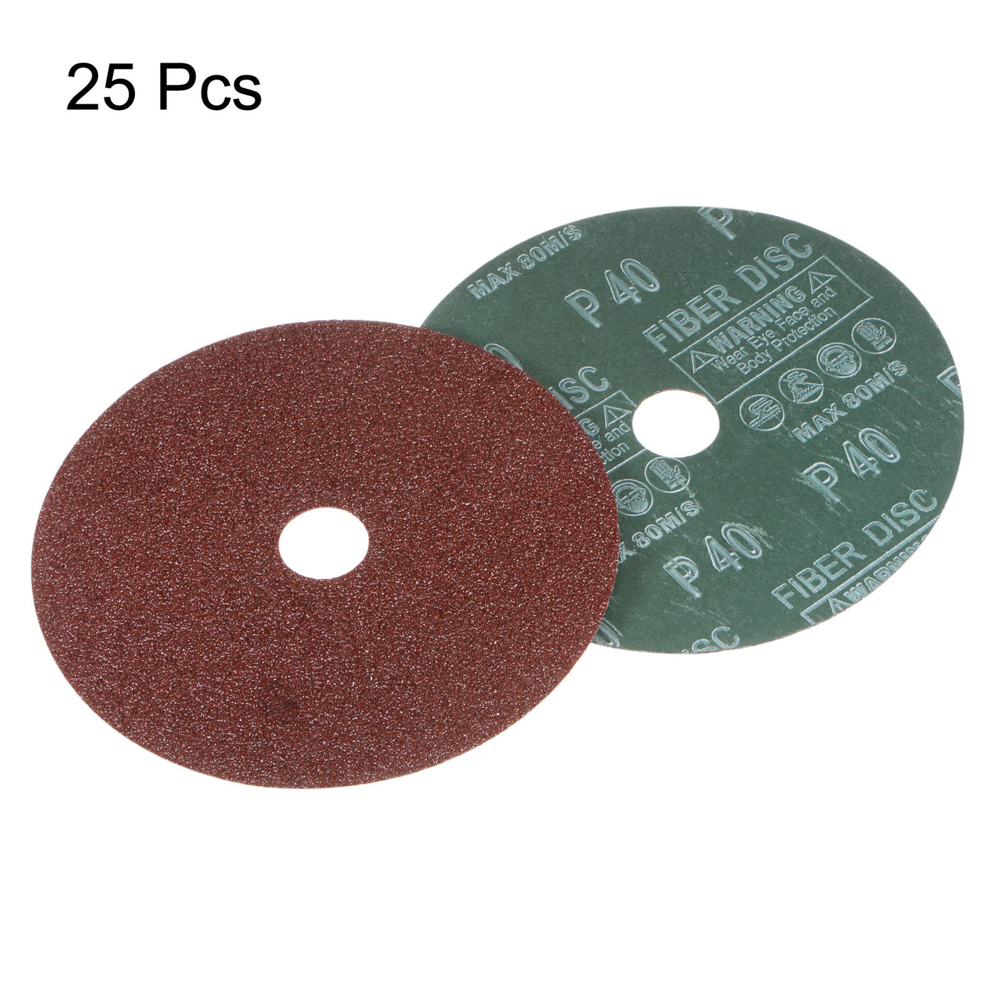 Harfington 25pcs 40 Grit Aluminum Oxide Resin Fiber Discs 6"x7/8" Abrasive Discs