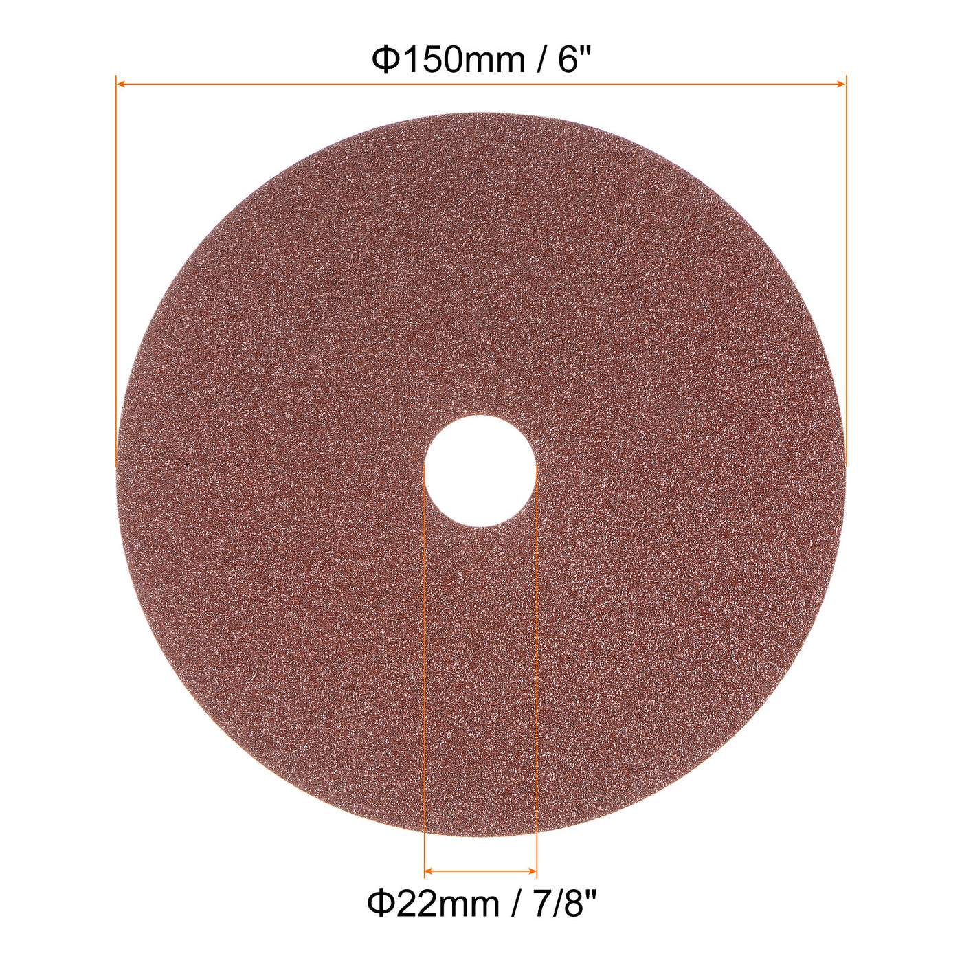 Harfington 25pcs 80 Grit Aluminum Oxide Resin Fiber Discs 6"x7/8" Abrasive Discs