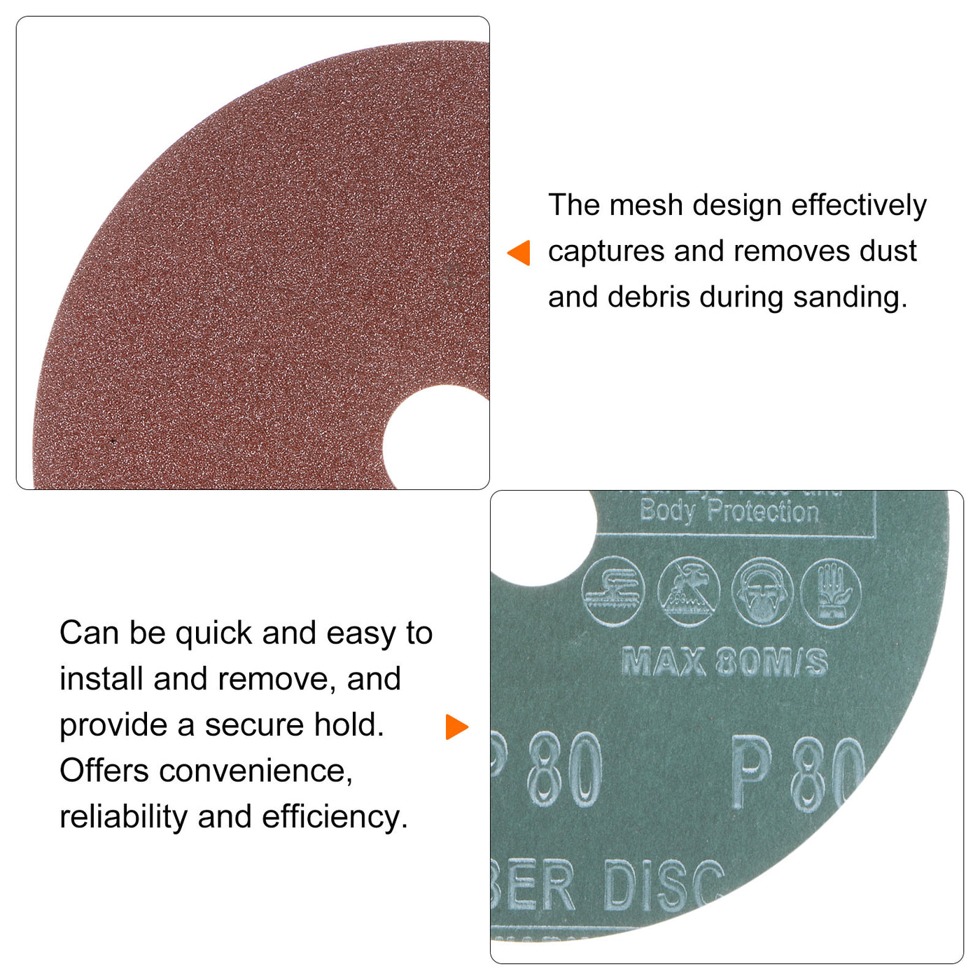 Harfington 25pcs 80 Grit Aluminum Oxide Resin Fiber Discs 6"x7/8" Abrasive Discs