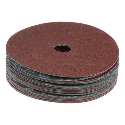 Harfington 25pcs 80 Grit Aluminum Oxide Resin Fiber Discs 6"x7/8" Abrasive Discs