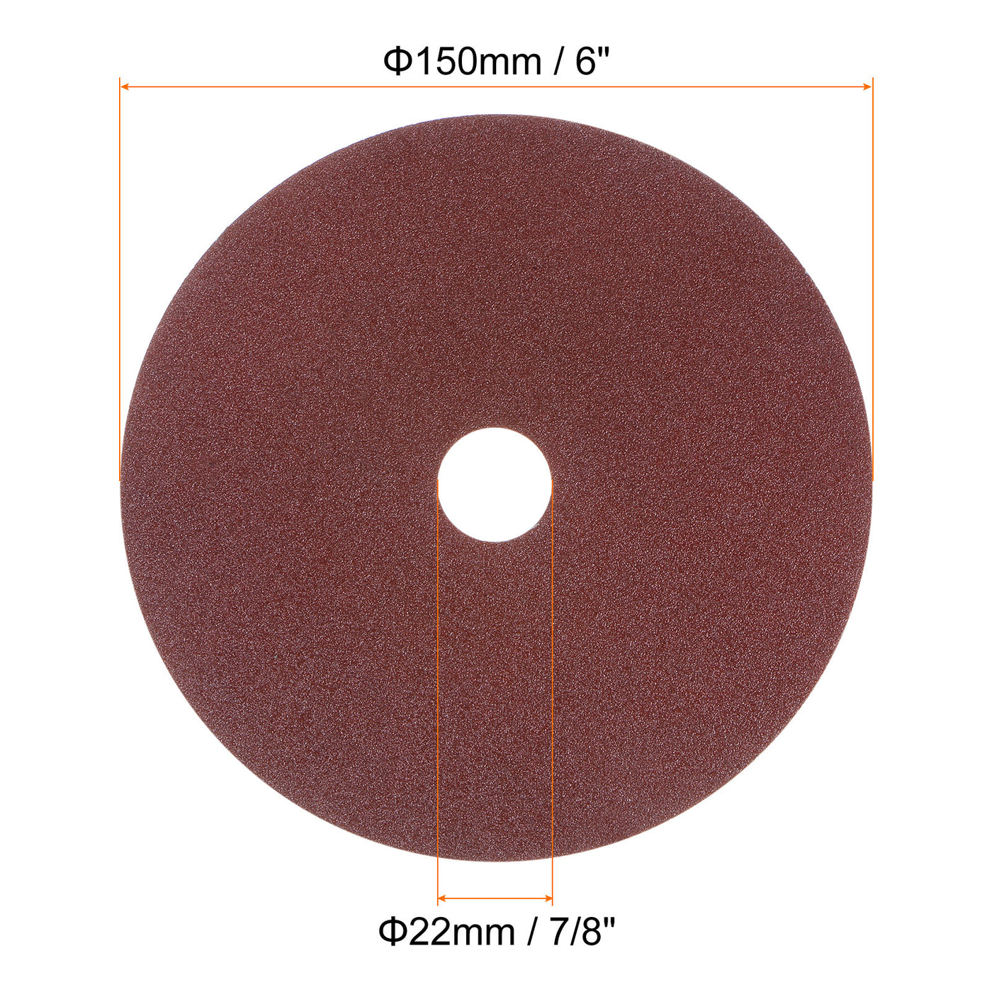 Harfington 25pcs 100 Grit Aluminum Oxide Resin Fiber Discs 6"x7/8" Abrasive Discs