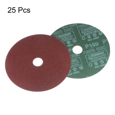 Harfington 25pcs 100 Grit Aluminum Oxide Resin Fiber Discs 6"x7/8" Abrasive Discs