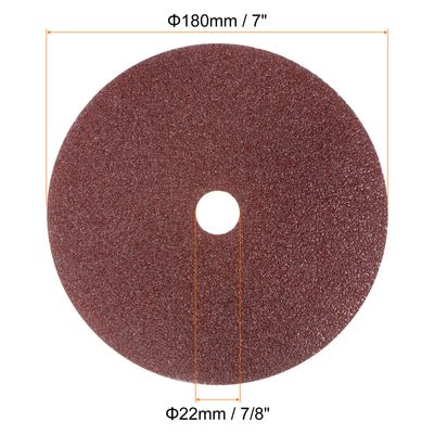 Harfington 25pcs 36 Grit Aluminum Oxide Resin Fiber Discs 7"x7/8" Abrasive Discs