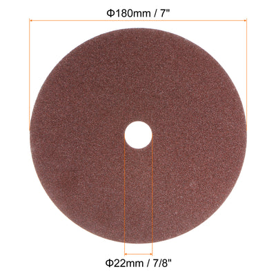 Harfington 25pcs 60 Grit Aluminum Oxide Resin Fiber Discs 7"x7/8" Abrasive Discs