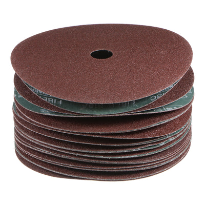 Harfington 25pcs 60 Grit Aluminum Oxide Resin Fiber Discs 7"x7/8" Abrasive Discs