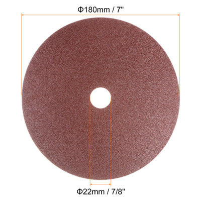 Harfington 25pcs 100 Grit Aluminum Oxide Resin Fiber Discs 7"x7/8" Abrasive Discs