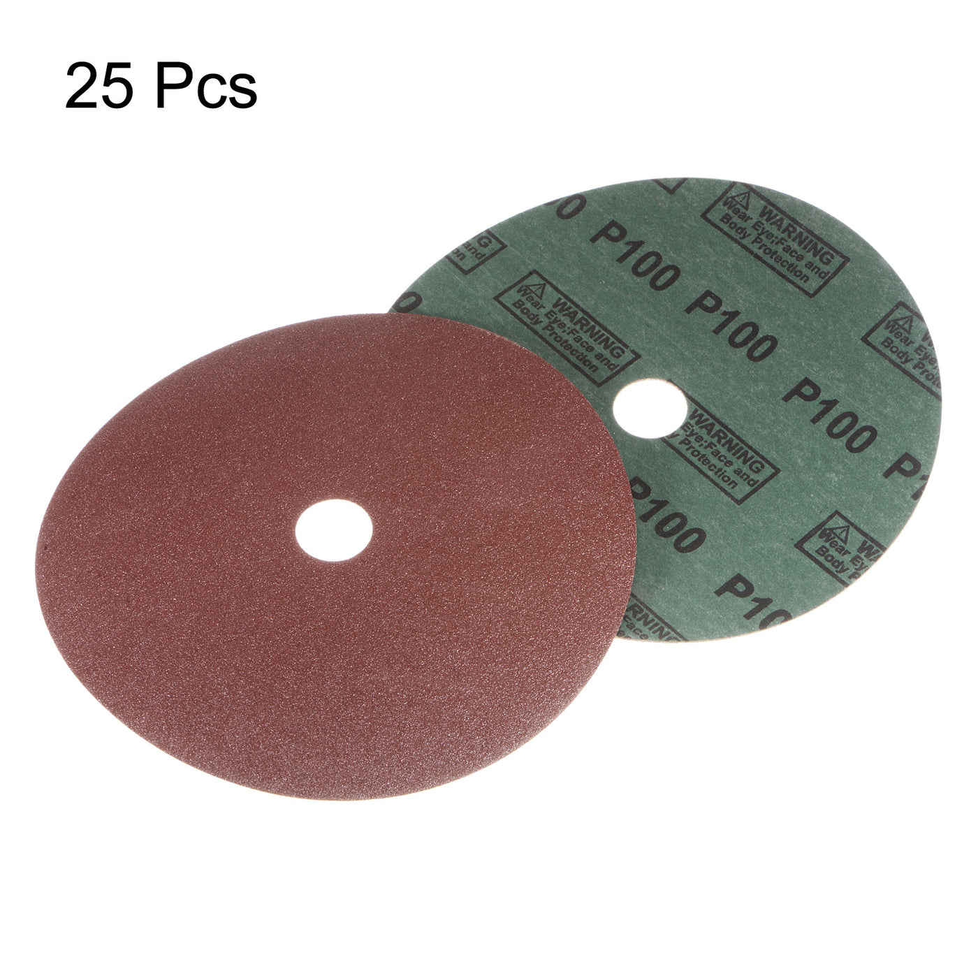 Harfington 25pcs 100 Grit Aluminum Oxide Resin Fiber Discs 7"x7/8" Abrasive Discs