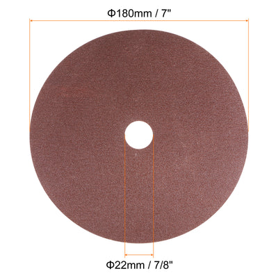 Harfington 25pcs 120 Grit Aluminum Oxide Resin Fiber Discs 7"x7/8" Abrasive Discs