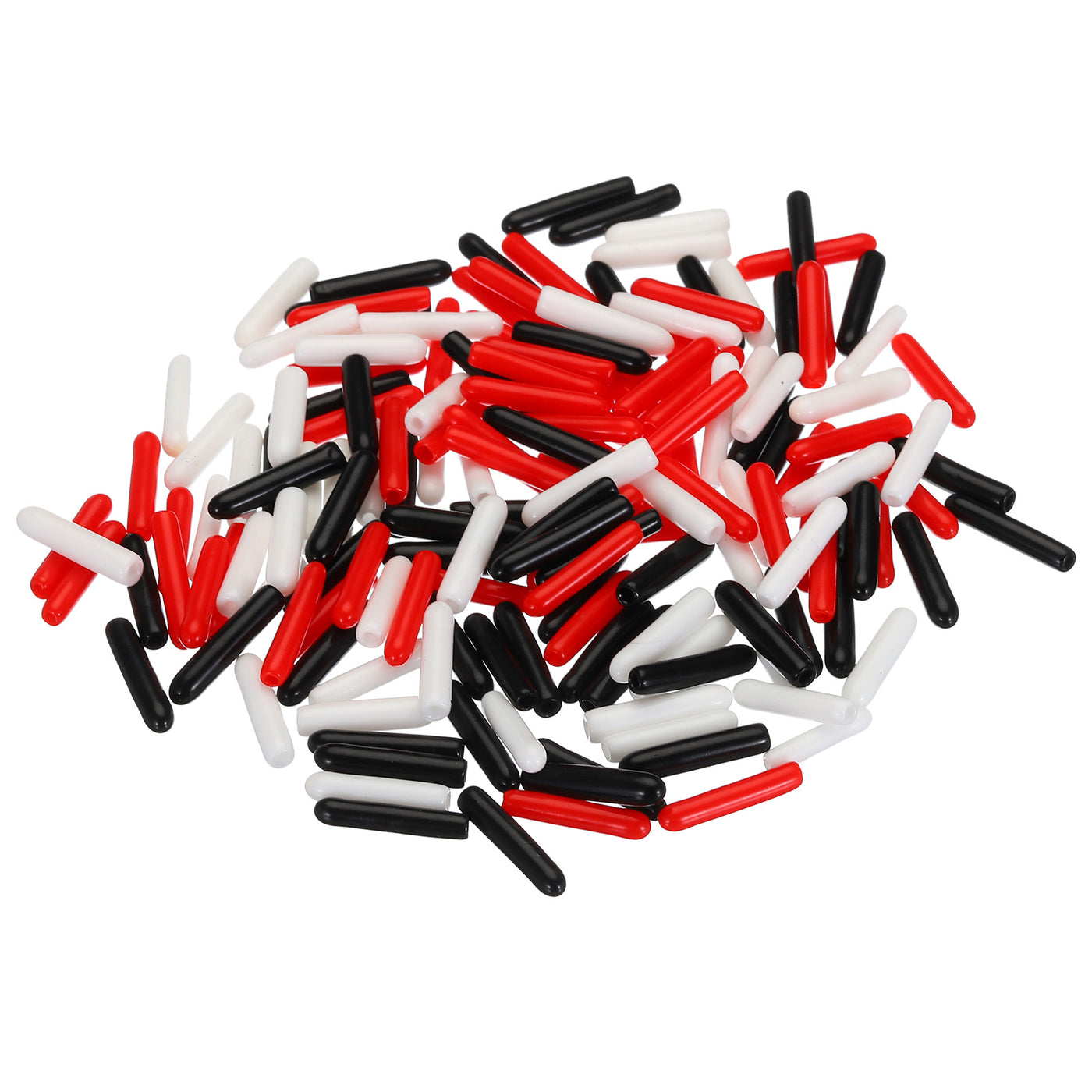 uxcell Uxcell 150pcs Rubber End Caps 2.5mm ID Vinyl Round Tube Bolt Cap Cover Screw Thread Protectors Black, Red, White