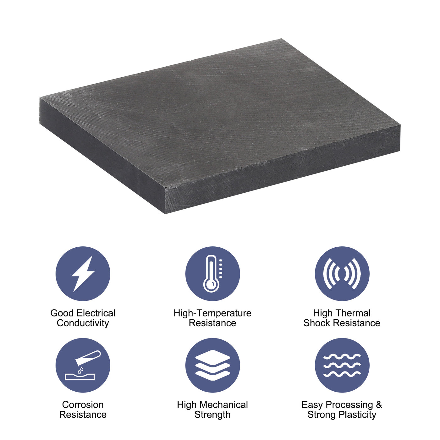 Harfington Graphite Block Ingot Graphite Electrode Plate Board for Melting Casting, Electrolysis Electroplating