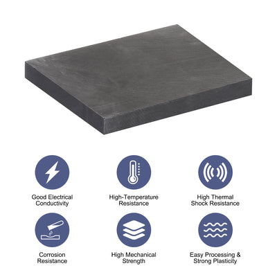 Harfington Graphite Block Ingot Graphite Electrode Plate Board for Melting Casting, Electrolysis Electroplating