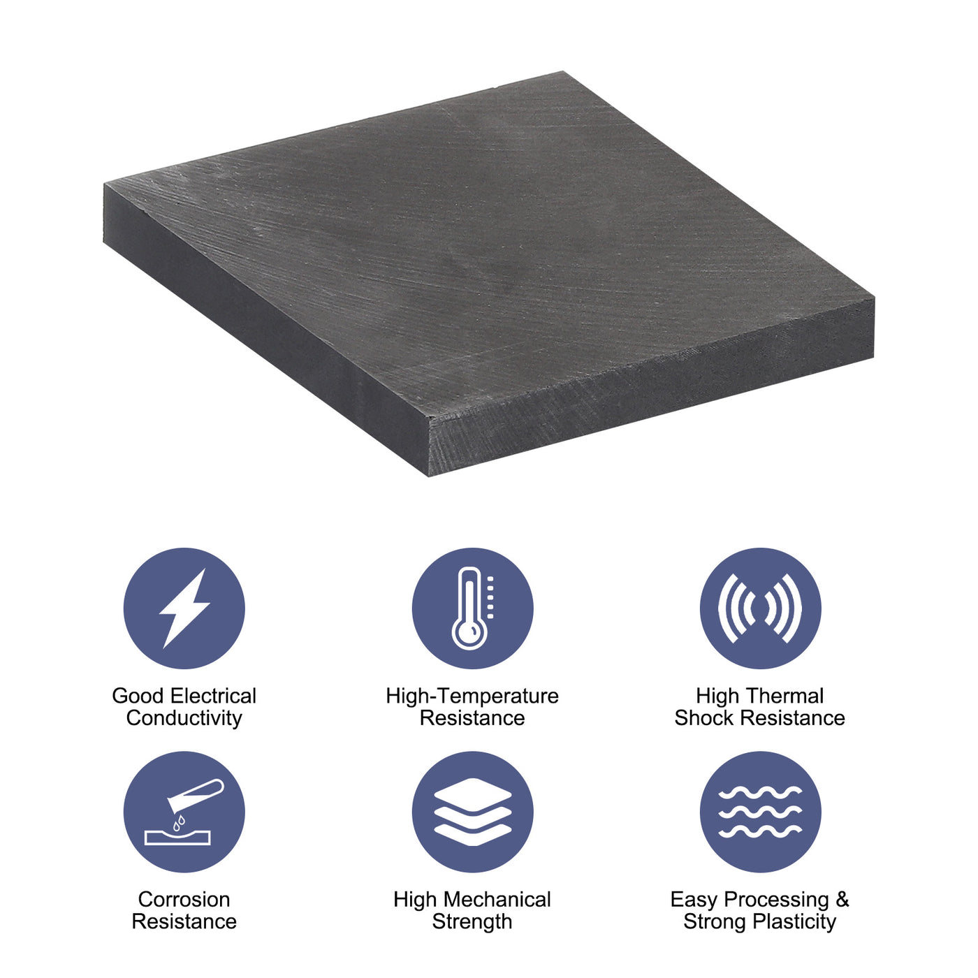 Harfington Graphite Block Ingot Graphite Electrode Plate Board for Melting Casting, Electrolysis Electroplating