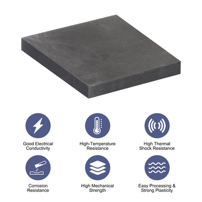 Harfington Graphite Block Ingot Graphite Electrode Plate Board for Melting Casting, Electrolysis Electroplating