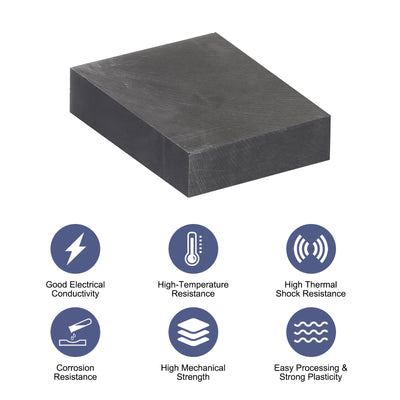 Harfington Graphite Block Ingot Graphite Electrode Plate Board for Melting Casting, Electrolysis Electroplating