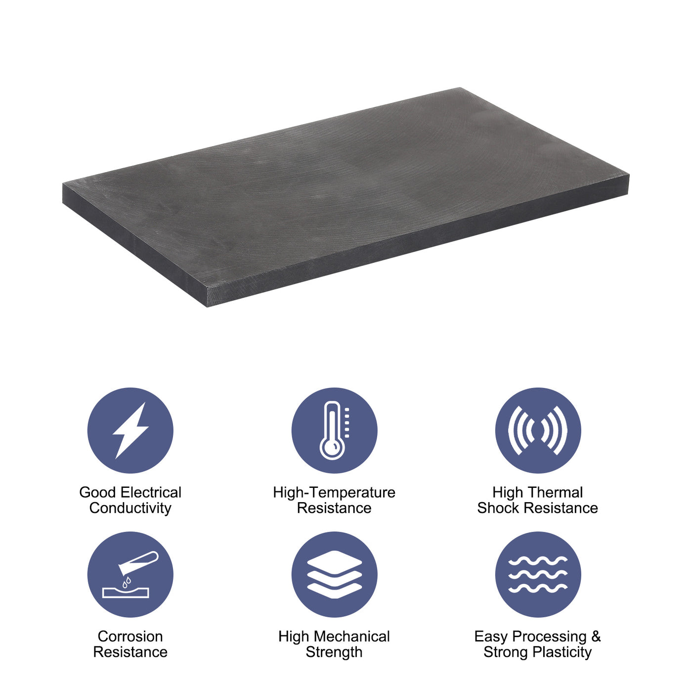 Harfington Graphite Block Ingot Graphite Electrode Plate Board for Melting Casting, Electrolysis Electroplating