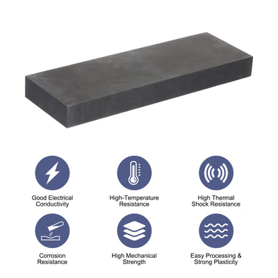 Harfington Graphite Block Ingot Graphite Electrode Plate Board for Melting Casting, Electrolysis Electroplating