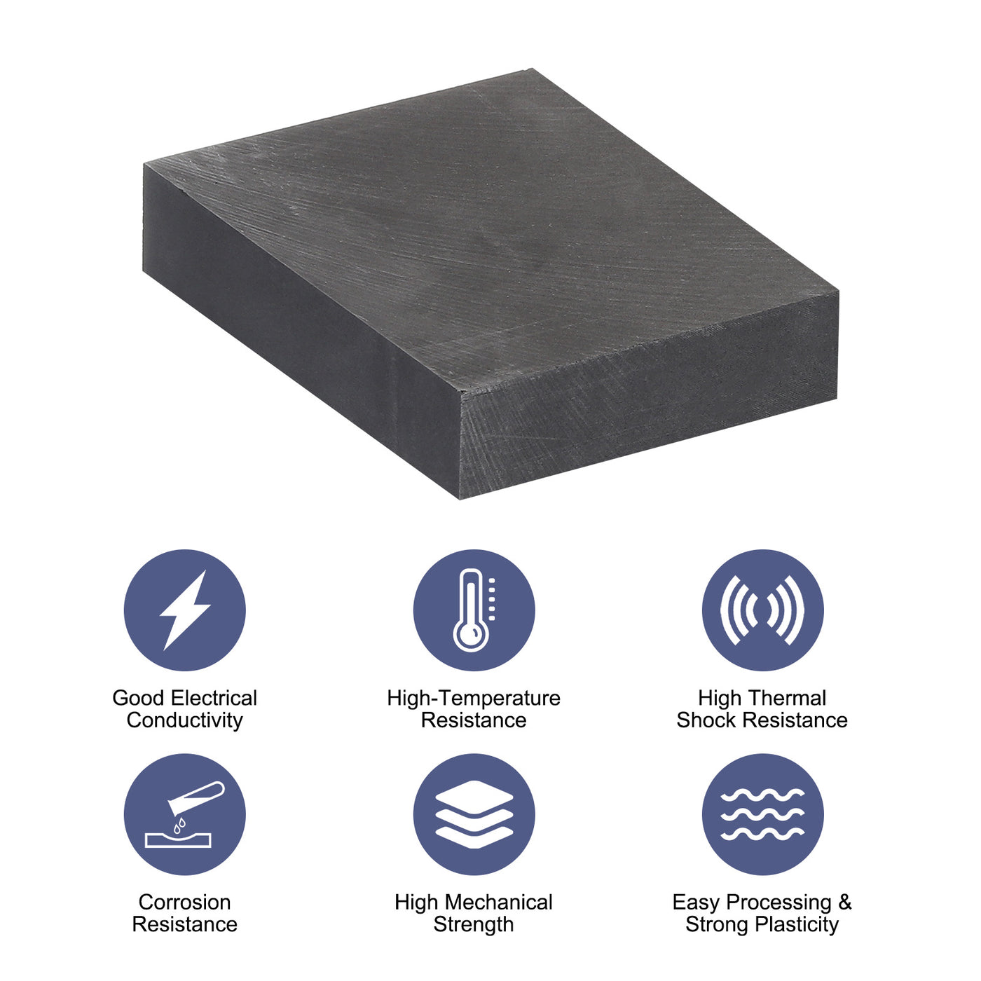 Harfington Graphite Block Ingot Graphite Electrode Plate Board for Melting Casting, Electrolysis Electroplating