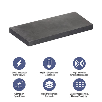 Harfington Graphite Block Ingot Graphite Electrode Plate Board for Melting Casting, Electrolysis Electroplating