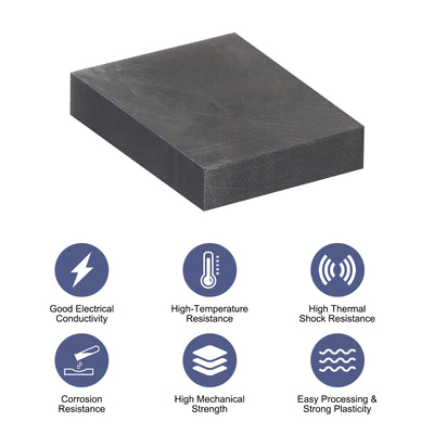 Harfington Graphite Block Ingot Graphite Electrode Plate Board for Melting Casting, Electrolysis Electroplating