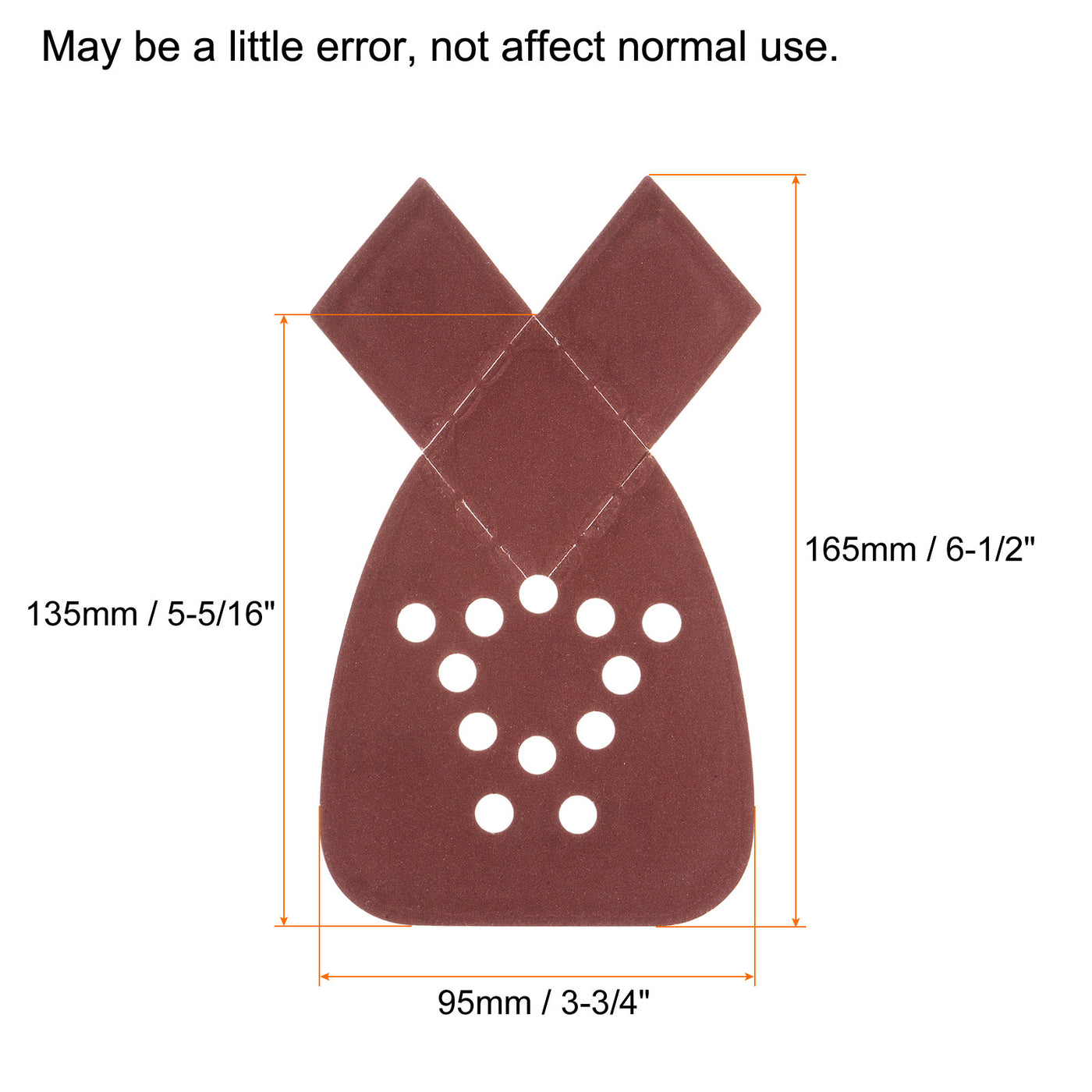 Harfington 40pcs 320 Grit 12 Hole Hook Loop Sandpaper Triangular Sanding Pad with Extra Tip