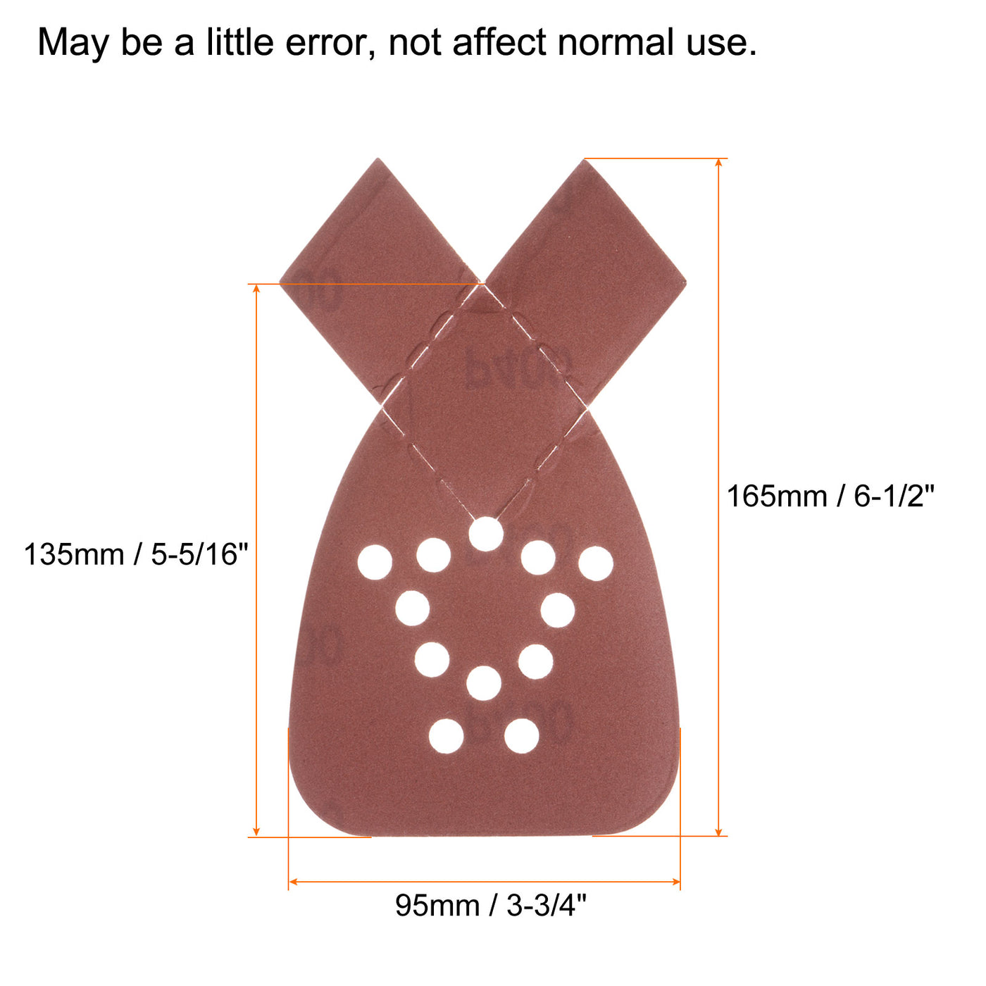 Harfington 24pcs 400 Grit 12 Hole Hook Loop Sandpaper Triangular Sanding Pad with Extra Tip