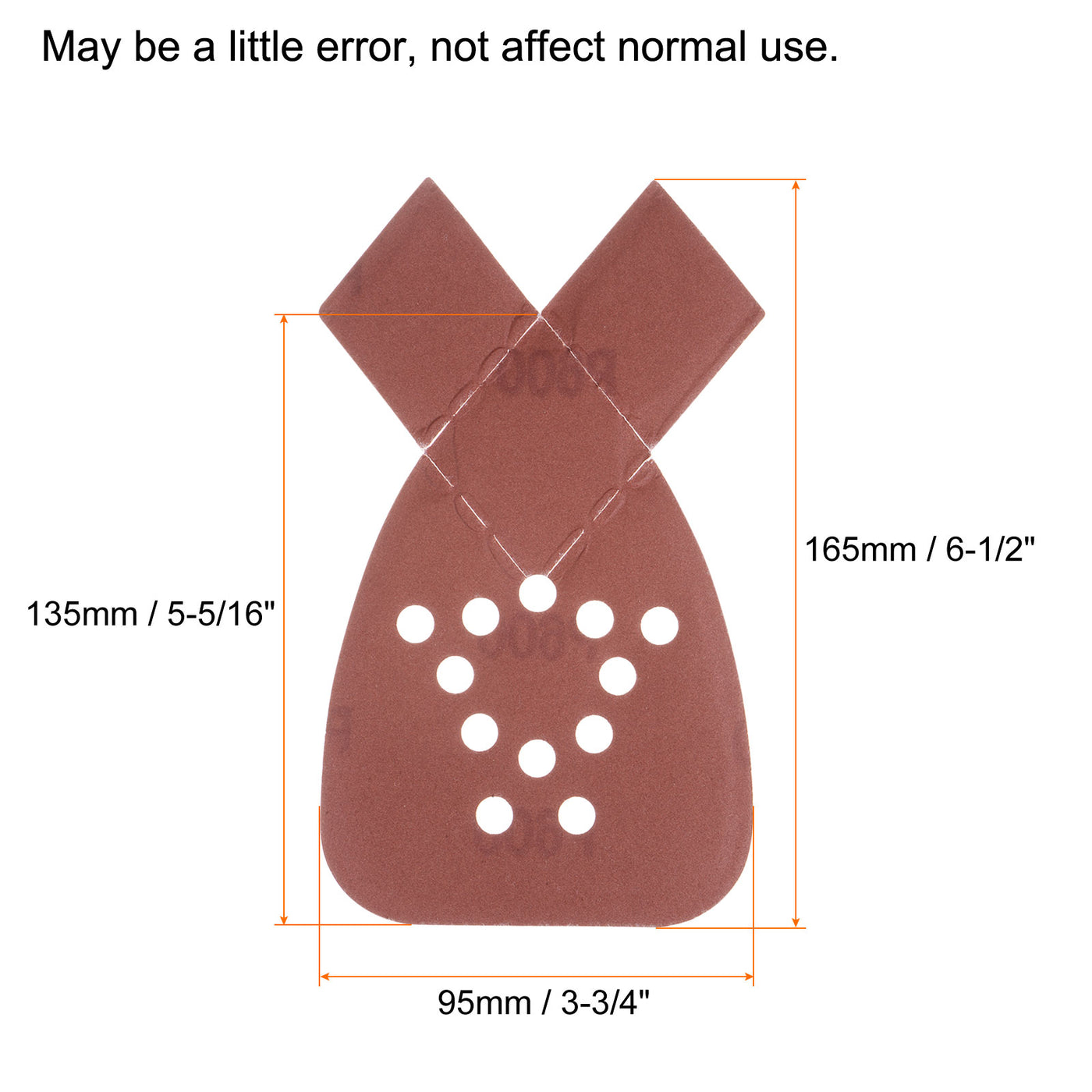 Harfington 40pcs 600 Grit 12 Hole Hook Loop Sandpaper Triangular Sanding Pad with Extra Tip