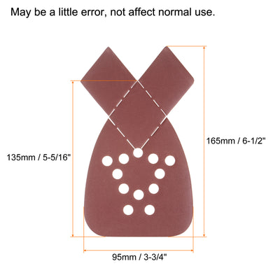 Harfington 40pcs 1000 Grit 12 Hole Hook Loop Sandpaper Triangular Sanding Pad with Tip