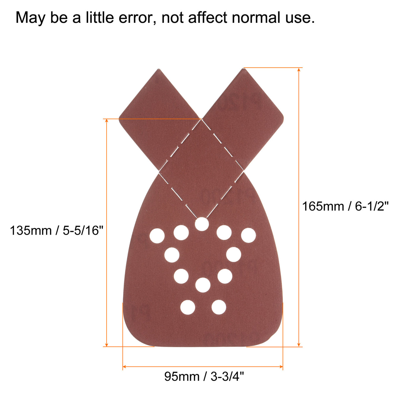 Harfington 24pcs 1200 Grit 12 Hole Hook Loop Sandpaper Triangular Sanding Pad with Tip