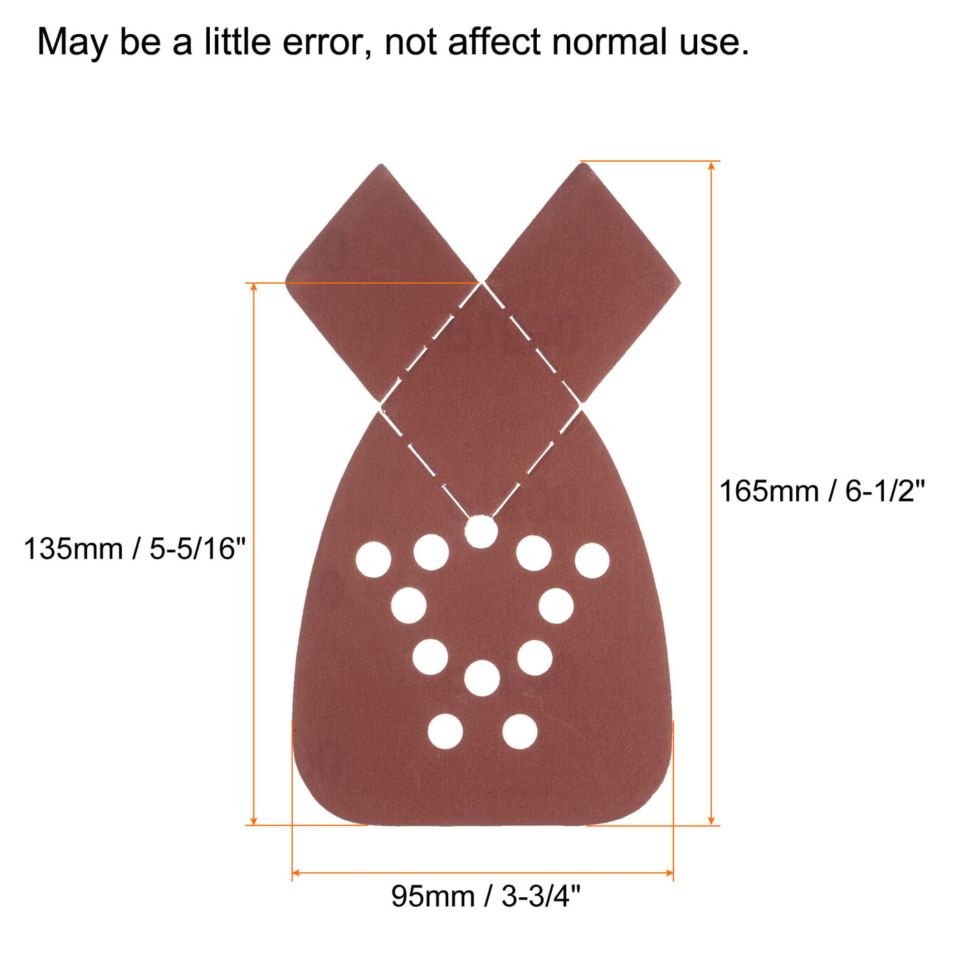 Harfington 24pcs 1500 Grit 12 Hole Hook Loop Sandpaper Triangular Sanding Pad with Tip