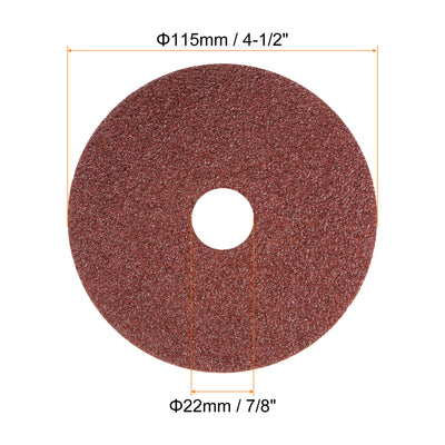 Harfington 25pcs 40 Grit Aluminum Oxide Resin Fiber Discs 4-1/2"x7/8" Abrasive Discs