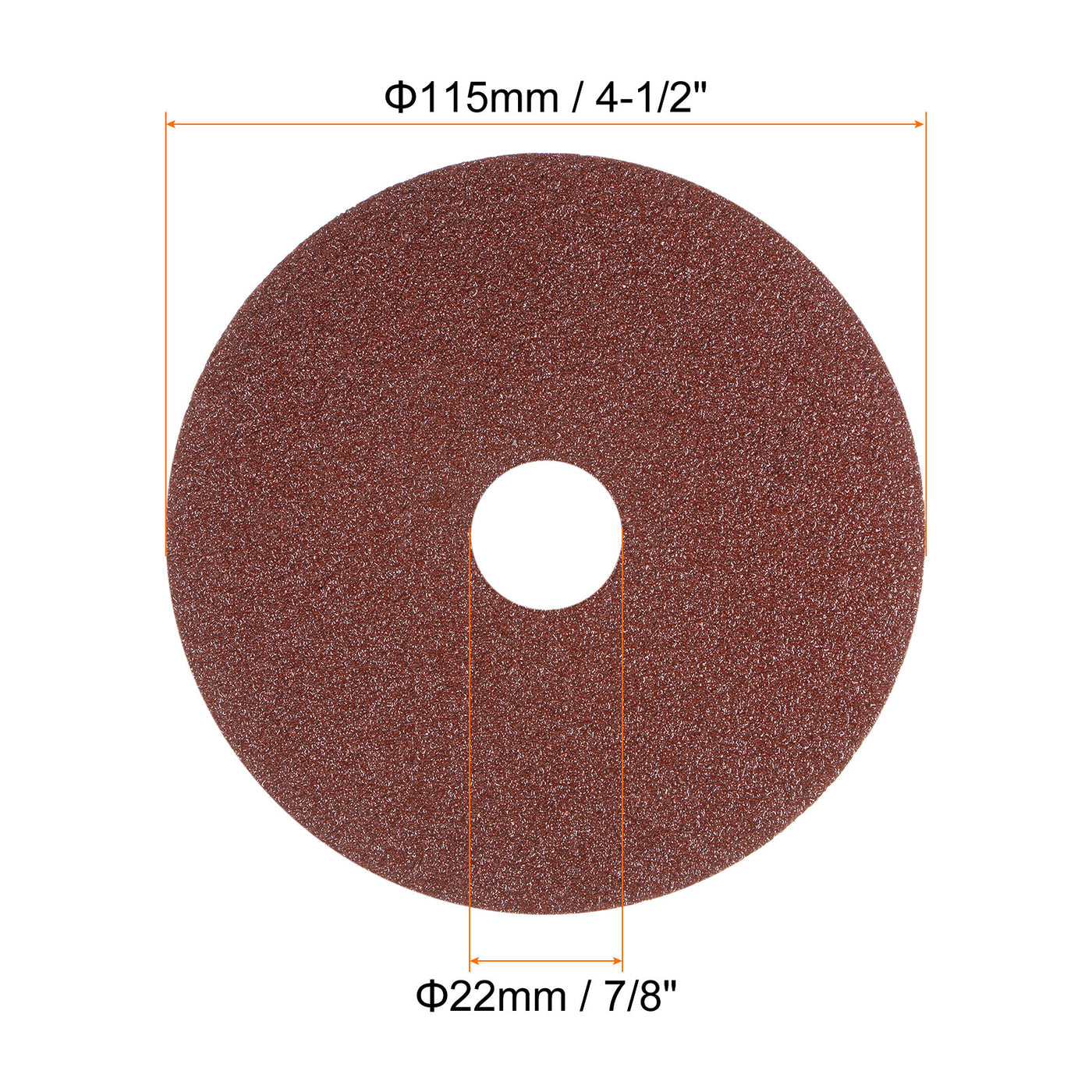 Harfington 25pcs 60 Grit Aluminum Oxide Resin Fiber Discs 4-1/2"x7/8" Abrasive Discs