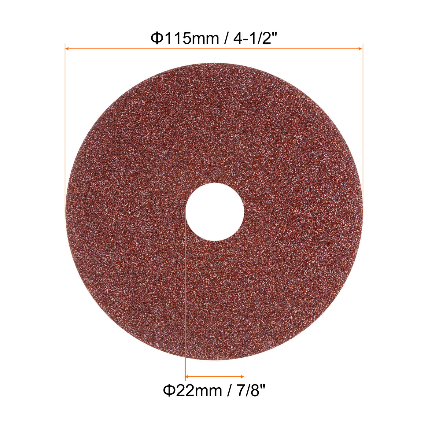 Harfington 25pcs 80 Grit Aluminum Oxide Resin Fiber Discs 4-1/2"x7/8" Abrasive Discs