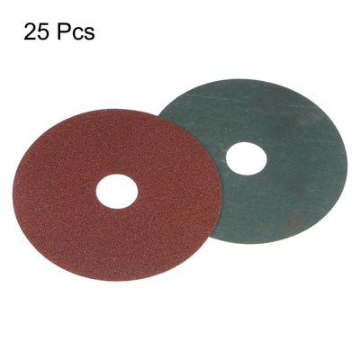 Harfington 25pcs 80 Grit Aluminum Oxide Resin Fiber Discs 4-1/2"x7/8" Abrasive Discs