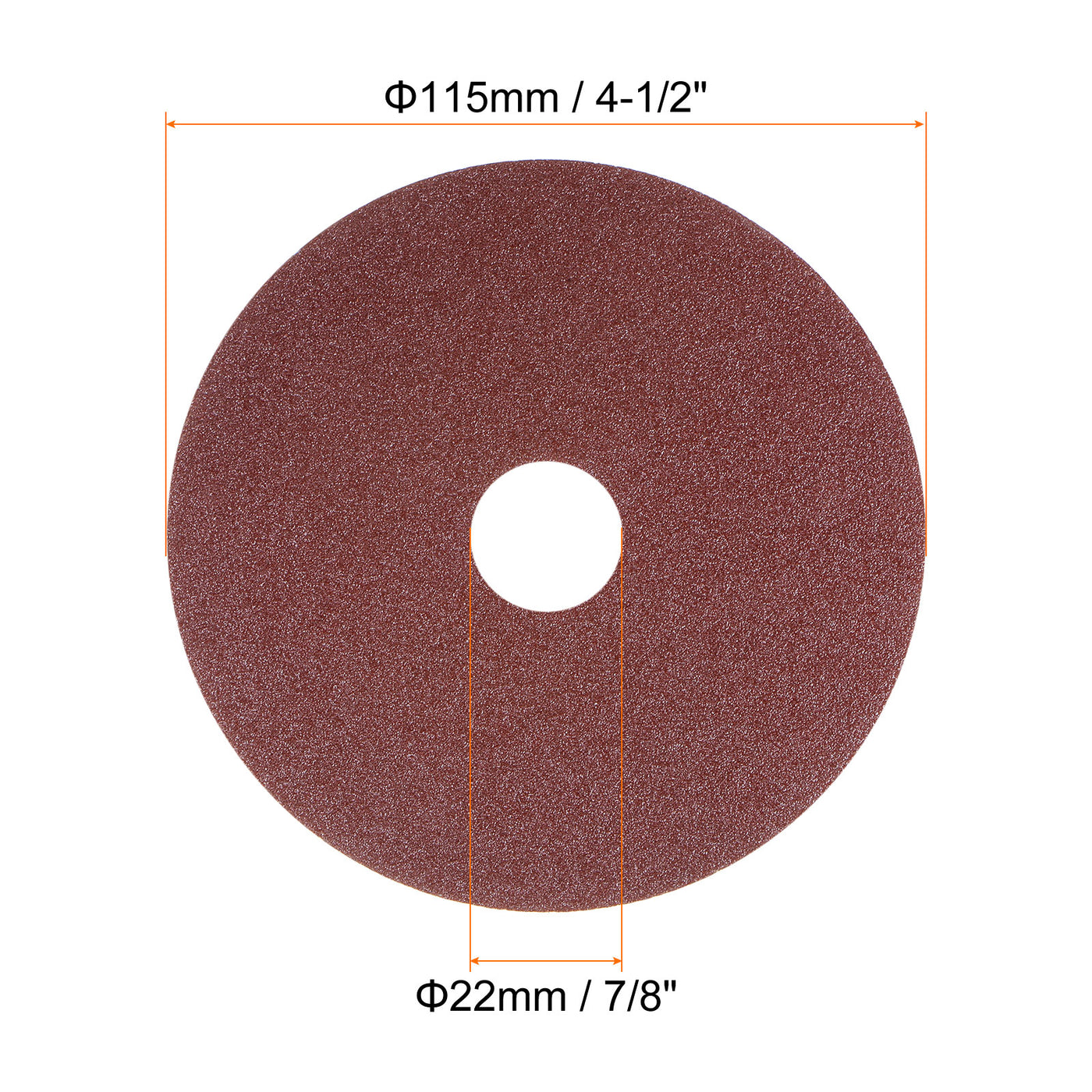 Harfington 25pcs 120 Grit Aluminum Oxide Resin Fiber Discs 4-1/2"x7/8" Abrasive Discs