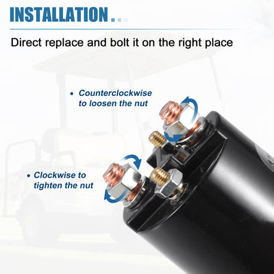 Harfington 12V Volt DC Contactor Starter Solenoid 4 Terminal Starter Relay Solenoid Switch for Golf Cart Club Car 1984-up