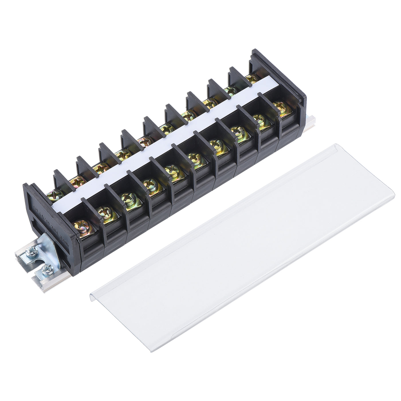 uxcell Uxcell Dual Rows 10 Positions 600V 30A Cable Block Terminal Strip