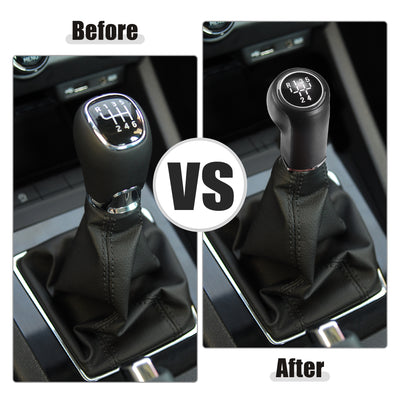 Harfington Black Silver Tone 5 Speed Manual Gear Shift Knob Stick Shifter Lever Head Ball Fit for Opel for Astra H 2004-2011 with Boot Cover - Pack of 1