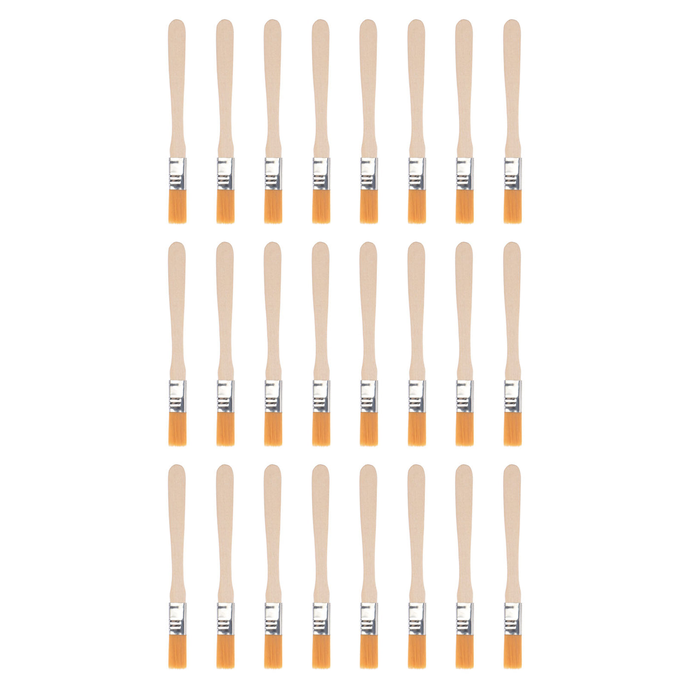 uxcell Uxcell 24Pcs 5" Paint Brush 0.5" Width Soft Nylon Bristle with Wood Handle for Wall, Cabinets, Fences