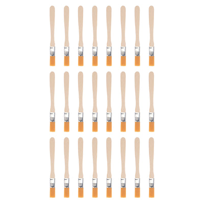 Harfington Uxcell 24Pcs 5" Paint Brush 0.5" Width Soft Nylon Bristle with Wood Handle for Wall, Cabinets, Fences