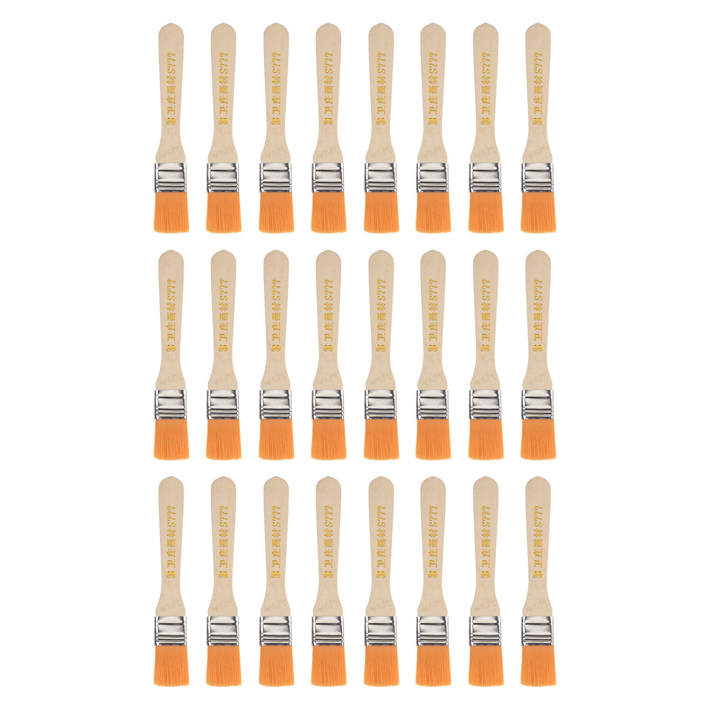 uxcell Uxcell 24Pcs 5.5" Paint Brush 0.8" Width Soft Nylon Bristle with Wood Handle for Wall, Cabinets, Fences