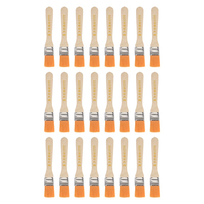 Harfington Uxcell 24Pcs 5.5" Paint Brush 0.8" Width Soft Nylon Bristle with Wood Handle for Wall, Cabinets, Fences