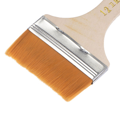 Harfington Uxcell 24Pcs 6.9" Paint Brush 3" Width Soft Nylon Bristle with Wood Handle for Wall, Cabinets, Fences