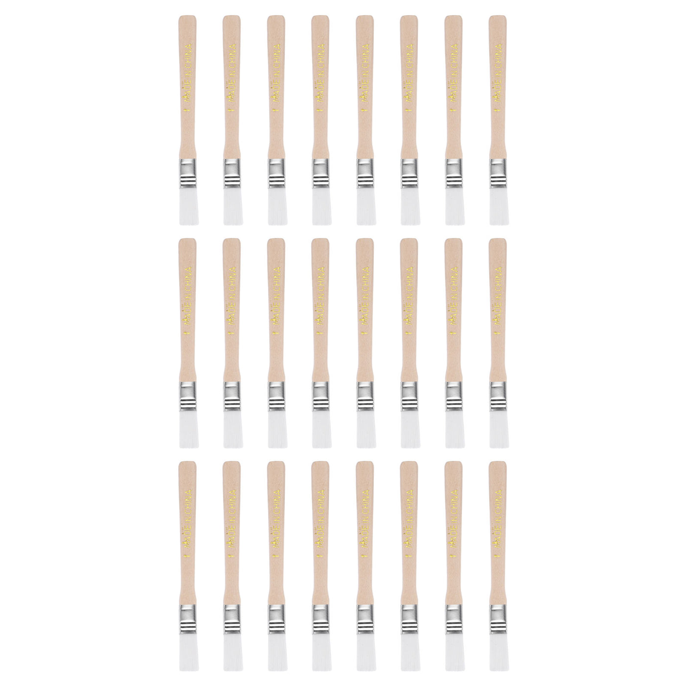 uxcell Uxcell 24Pcs 5.3" Paint Brush 0.5" Width Soft Nylon Bristle with Wood Handle for Wall, Cabinets, Fences White