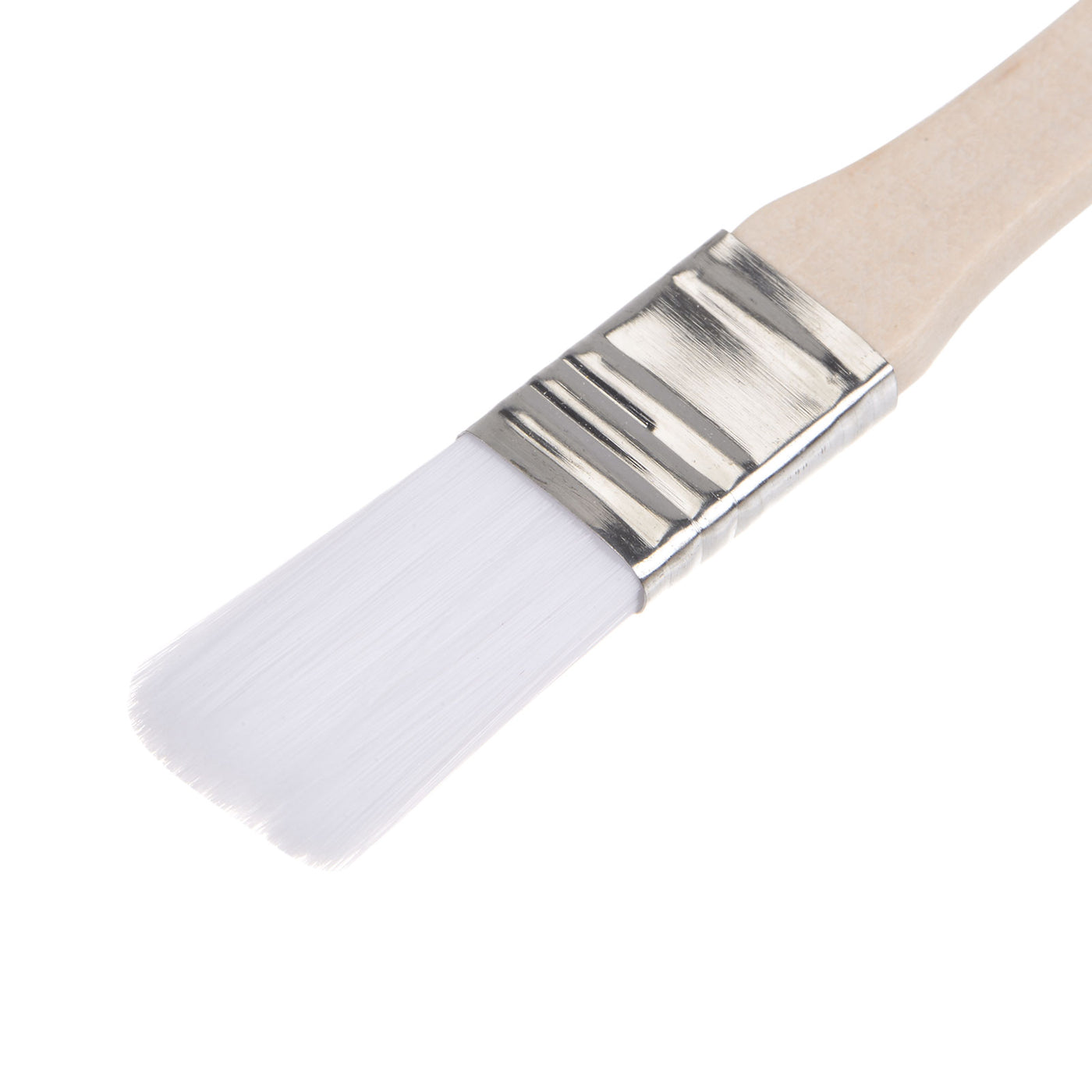 uxcell Uxcell 24Pcs 5.3" Paint Brush 0.6" Width Soft Nylon Bristle with Wood Handle for Wall, Cabinets, Fences White