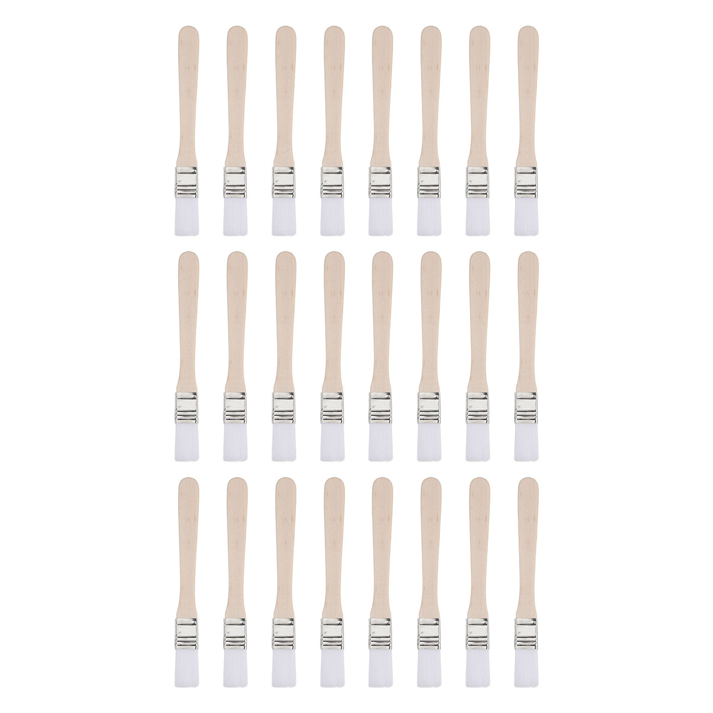 uxcell Uxcell 24Pcs 5.3" Paint Brush 0.6" Width Soft Nylon Bristle with Wood Handle for Wall, Cabinets, Fences White