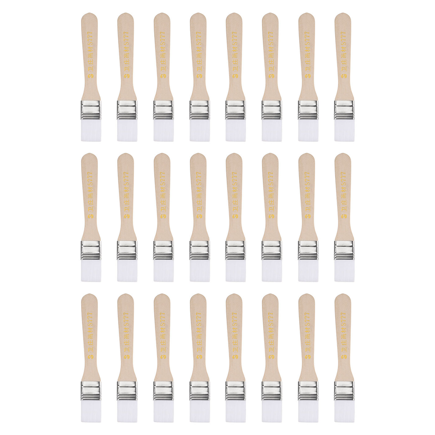 uxcell Uxcell 24Pcs 5.3" Paint Brush 0.8" Width Soft Nylon Bristle with Wood Handle for Wall, Cabinets, Fences White